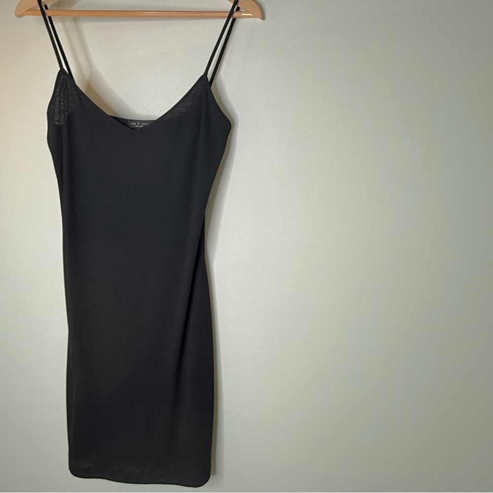 RAG & BONE Ribbed Slip Mini Dress – Black, Size S (NWOT) - Picture 4 of 8